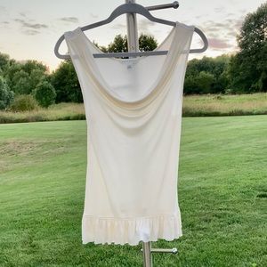 Banana Republic: Cream drape neck tank top. Size XS.